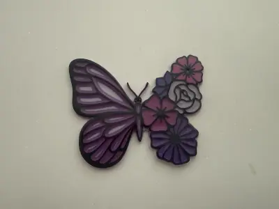 Borboleta cor com resina